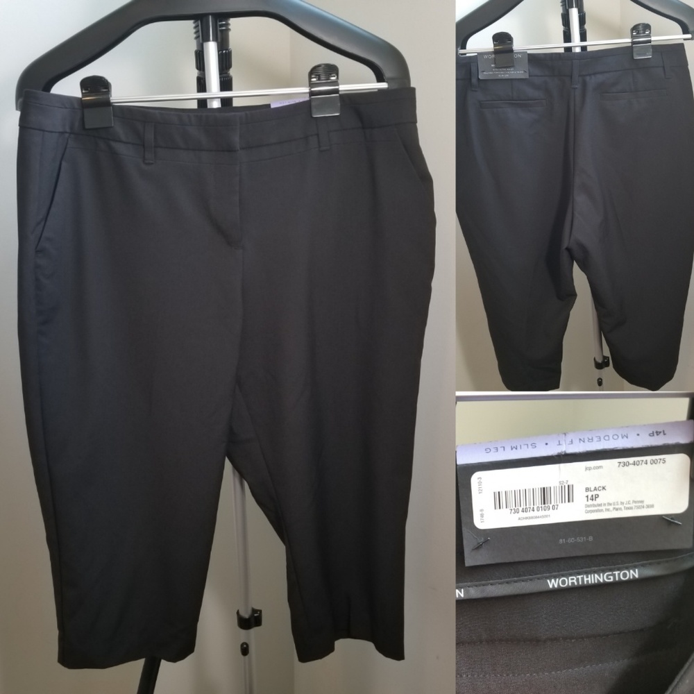 Worthington Sz 14P * Modern fit Black Dress Capris